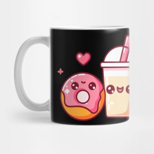 Kawaii Donut and Milkshake with a Heart | Cute Kawaii Gift for Couples Mug